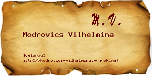 Modrovics Vilhelmina névjegykártya